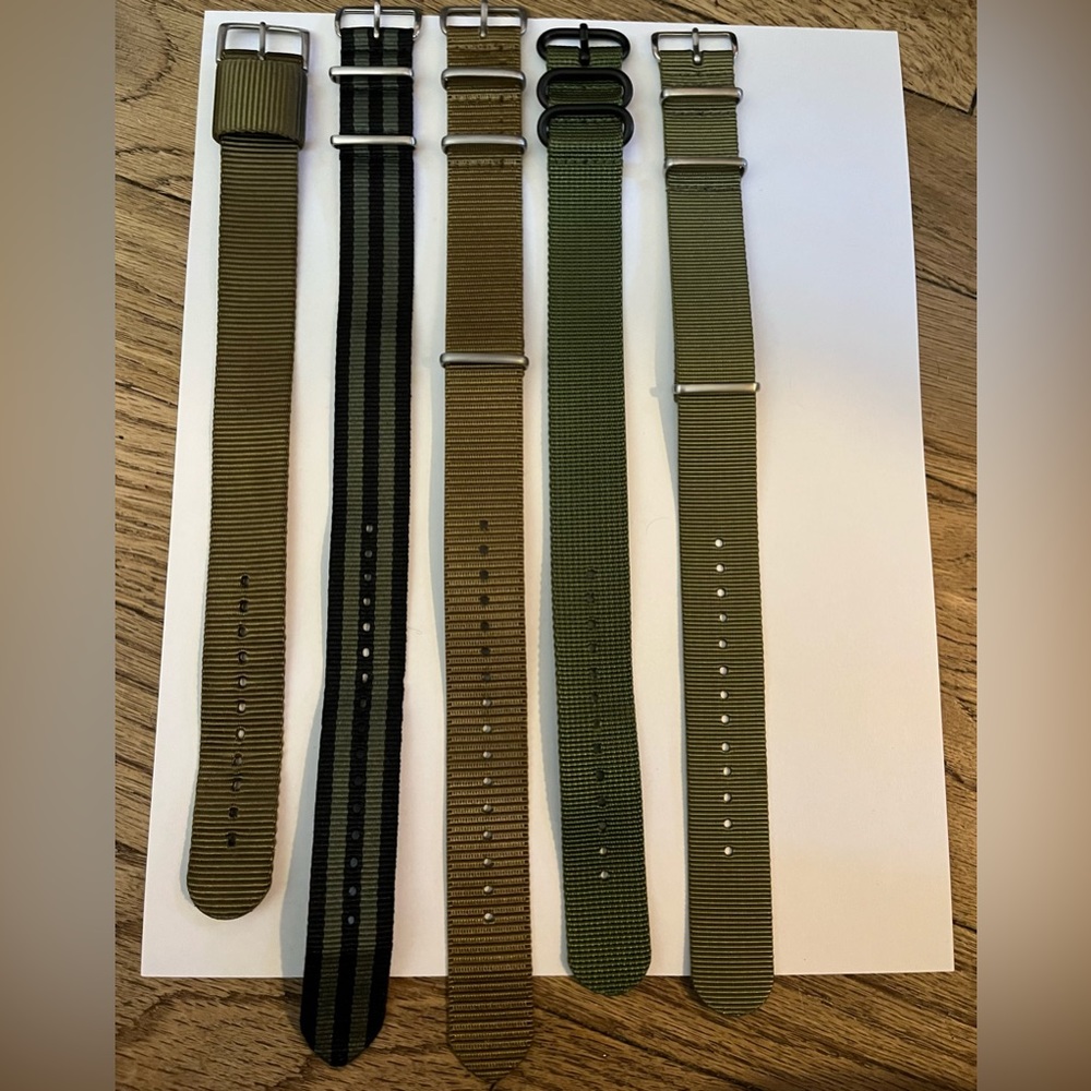 Men’s watch band, nylon, various brands, 22 mm width